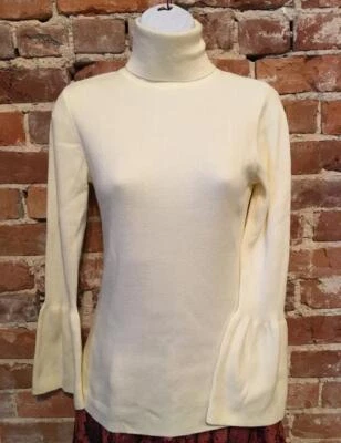 Joan Rivers Ivory Turtleneck Sweater Tulip Sleeves New - Image 1 of 4