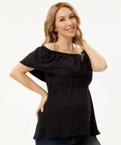 Times Two Off Shoulder Maternity Top Size L - Picture 1 of 1