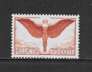 SCHWEIZ SCOTT C11 MH SS - 1924 75c ORANGE & BRAUN ROTE AUSGABE - FLUGALLEGORIE - Bild 1 von 2