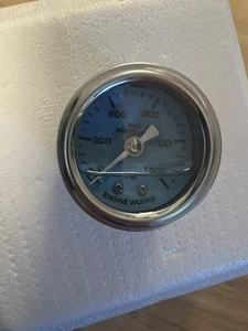 Nitrous Bottle Pressure  Gauge W/ 4AN Bottle Adapter . Liquid Filled 1.5” - Bild 1 von 3