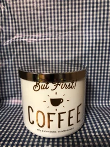 Bath & Body Works But First ! COFFEE Scented Large 3 Wick 14.5 oz Jar Candle - Picture 1 of 1
