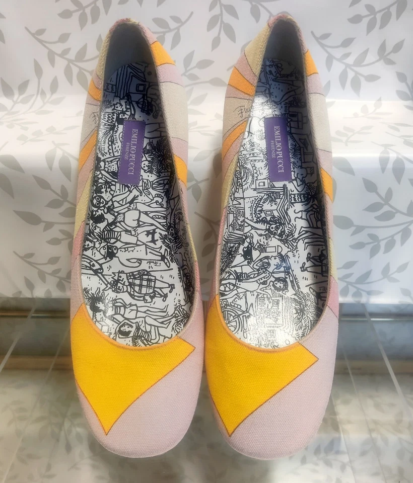 Bomba sin cordones Emilio Pucci años 60/70 Wild Mod seda psicodélica tacón bajo talla 37 😍 Foto 1 de 4