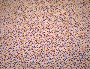 Quilt Fabric By Yard SALE Tiny Purple Yellow Floral on White Premium Cotton #PC - Picture 1 of 2