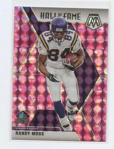 2020 Panini Mosaic Randy Moss Hall of Fame Pink Camo Prizm Insert Card Vikings - Bild 1 von 2