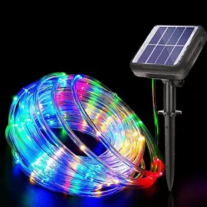 Solar LED Tube String Lights Outdoor Waterproof Garden Decor for Garden Party - Picture 1 of 34