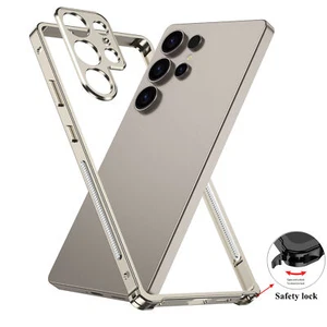 Metal Bumper Frame Case with Metal Lens Cap For Samsung Galaxy S24 S25 Ultra - Picture 1 of 13