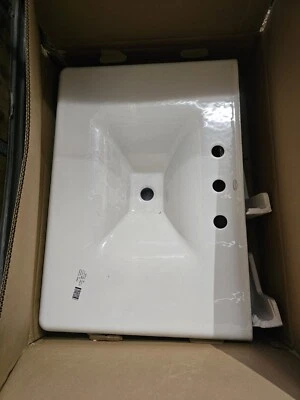Kohler K-3049-8-0 cuenco individual de una pieza tocador lavabo de baño blanco hierro fundido Foto 1 de 2