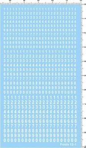 Different Scales Sizes Arial Font Numbers Markings Model Water Slide Decal White - Picture 1 of 1