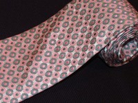 New Christian Lacroix Tie Pink Silver Circle Pattern Woven Luxury Designer Silk 