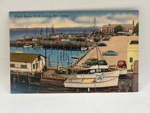 Cartolina Perth Amboy NJ Yacht Basin New Jersey Middlesex County - Foto 1 di 3