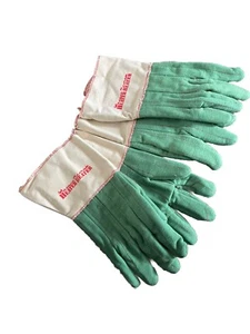 Menge 2 Paar schwere Hot Mill gefütterte Canvas Nap Out Handfläche Metall Arbeitshandschuhe - Bild 1 von 4