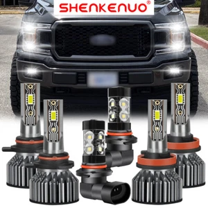 Para Ford F-150 2015-2020 6X Faro LED haz alto/bajo + bombilla antiniebla 6000K HLQC - Imagen 1 de 14