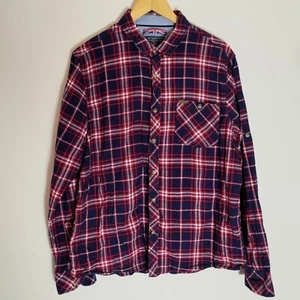 Tog 24 Men’s Neville Plaid Navy Red Long Sleeve Check Shirt Size Extra Large XL - Picture 1 of 12