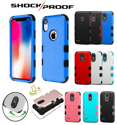 For Apple iPhone XS MAX Impact TUFF HYBRID Armor Rubber Rugged Phone Case Cover - Image 1 of 4