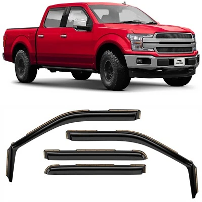 Parasoles de lluvia protectores de viento para Ford F-150 SuperCrew 2015-2020 Foto 1 de 4