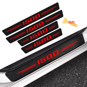 4x For Ram 1500 Carbon Fiber Cab Truck Door Sill Scuff Plates Protector Cover - Bild 1 von 12