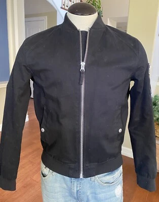 Chaqueta TOPMAN Negra con Cremallera Estilo Bombardero Cremallera Pequeña Foto 1 de 4