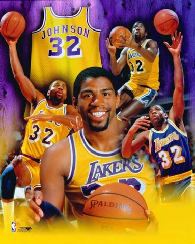 Magic Johnson LEGEND L.A. Lakers Career Collage Premium NBA 20x24 POSTER Print Cover