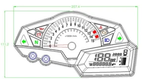 Digital Speedometer Tachometer Indicator for Kawasaki Ninja 300 EX300A 2013-2015 - Picture 1 of 9