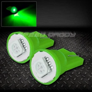 PAIR 1SMD 1 5050 SMD LED T10 W5W 194 168 GREEN INTERIOR DOME WEDGE LIGHT BULB - Picture 1 of 1