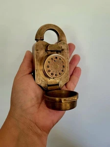 Antique 1876 Clarke 12 Button Combination Lock Padlock  - Picture 1 of 14