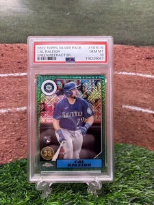2022 Topps Cal Raleigh Silver Pack RC Green /99, PSA 10, Pop 3, Mariners - Picture 1 of 2