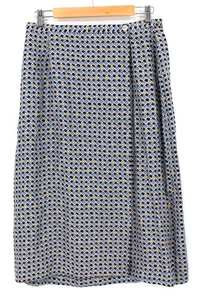 Vintage Melrose Collectibles Silk Skirt PL Petite Blue Geometric Midi Size PL - Bild 1 von 8