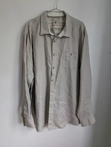 Camicia Mantaray beige lino manica lunga testurizzata taglia 3XL (T24) - Foto 1 di 9