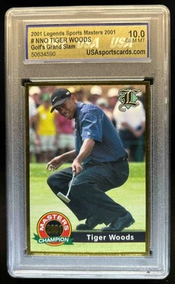 Legends Sports Masters Tiger Woods Golf's Grand Slam Rookie 2001 RC #NNO EE. UU. 10 Foto 1 de 2