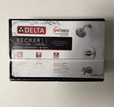 Delta Becker 144891-SP Tub and Shower System Brushed Nickel, New Free Shipping - Image 1 of 4
