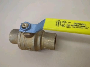 Jomar Full Port 1-1/2" Brass Ball Valve - Female Sweat Solder Connector S-100N-E - Picture 1 of 5