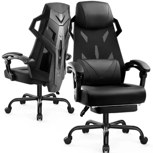 Silla Gaming Malla Ergonómica con Reposapiés Reclinable Oficina Computadora Asiento Giratorio - Imagen 1 de 8