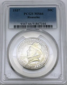 1937 Roanoke Island Commemorative Silver Half Dollar PCGS MS66 Graded Mint St... - Picture 1 of 2
