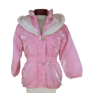 Copper Key Warm Coat Jacket Parka Girls Sz M 10/12 Hood Faux Fur Pink Zip Pocket - Picture 1 of 10