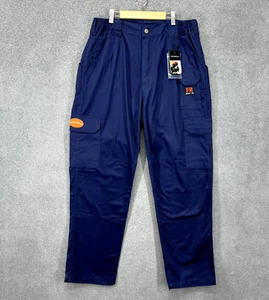 Ticomela FR Flame Resistant Cargo Pants Men 34 X 30 Navy Blue Workwear - Picture 1 of 20