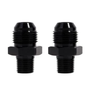 1/8" NPT to 6AN Fitting Male Straight Fittings Adapter Aluminum Black 2Pcs - Picture 1 of 16