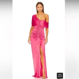 Nuevo con etiquetas Maxi Vestido Yaura Tiara Rosa Acanalado Drapeado Talla Mediana - Imagen 1 de 9