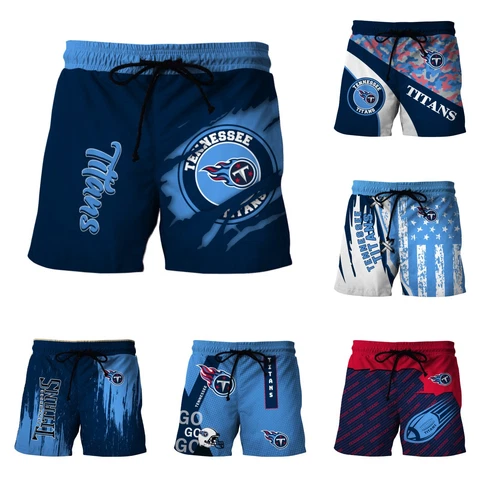 Tennessee Titans Mens Football Beach Board Shorts Drawstring Casual Swim Trunks Cover
