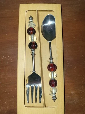 NIB- Pottery Barn Red Jeweled Servers - Image 1 of 4