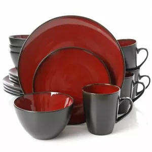 Gibson Soho Lounge Round Reactive Glaze Stoneware 4 Persons Dinnerware Set,16pc - Picture 1 of 8
