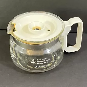 Jarra jarra de repuesto de vidrio Mr. Coffee 4 tazas tapa y mango blanco - Imagen 1 de 8