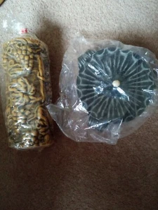 Vintage deutsche Skulptur Kerze mit Metallfuß - Bild 1 von 1