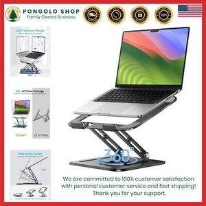 Soporte ajustable para laptop fibra duradera base giratoria 360 para escritorio - Picture 1 of 9