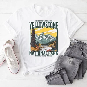 Yellowstone National Park Vintage Hiking Yellowstone National Park T Shirt - Picture 1 of 23