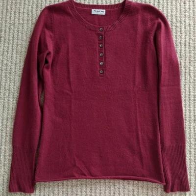 Suéter Michael Stars Suave Cachemira Henley Rojo Clásico Cuello Redondo Pequeño Med (leer) Foto 1 de 4