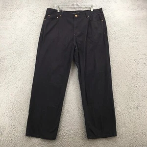 Calvin Klein Straight Jeans Mens 40 Black Denim 5-Pocket Zip Fly Button Casual - Picture 1 of 21