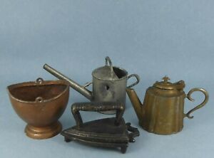 Vintage dolls house collection larger scale metal items.