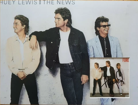HUEY LEWIS Signed 16X12 Photo Display HUEY LEWIS AND THE NEWS COA Cover