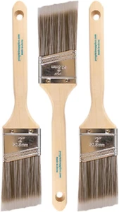 Juego de pinceles de pintura - Paquete de 3 - Pinceles angulares de 2" para todas las pinturas y manchas de látex y óleo - Imagen 1 de 12