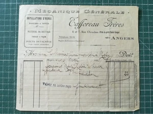 vo78 circa 1920 Angers facture Mécanique générale Tafforeau à Mr Charrier - Imagen 1 de 1